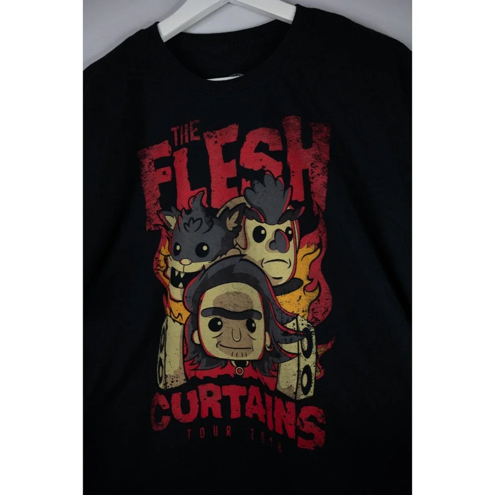 Funko Pop Tees Rick and Morty Mens 2XL Black The Flesh Curtains Tour‎ Shirt